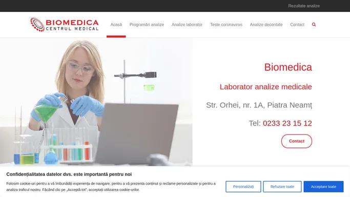 Biomedica ❤️ Laborator analize medicale - Piatra Neamt