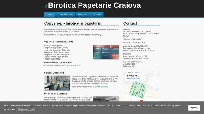 Birotica Papetarie Craiova | Birotica, papetarie, copishop, copertari licente Craiova