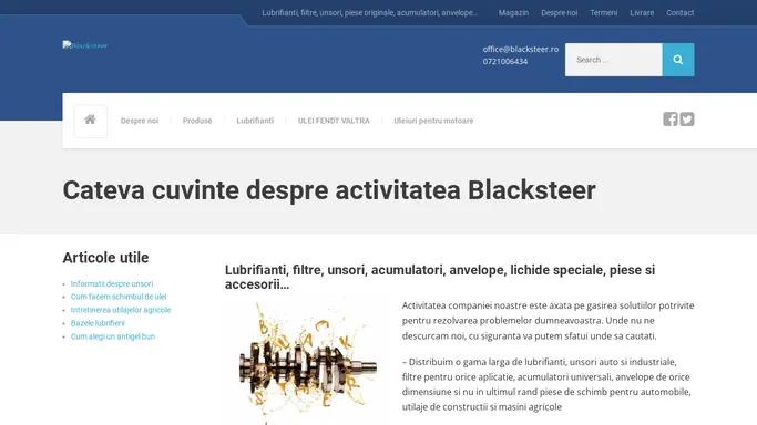 Blacksteer – Lubrifianti, filtre, unsori, piese originale, acumulatori, anvelope…