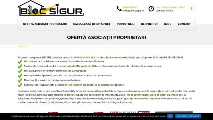 BlocSigur.ro | Sisteme supraveghere video, oferta fara concurenta pentru asociatii de proprietari