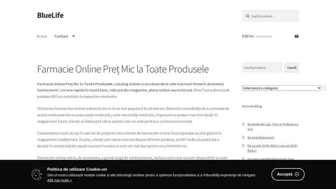 Farmacie Online Pret Mic la Toate Produsele - 2024 ❤️ BlueLife