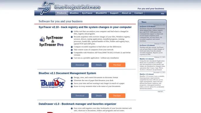 Blue Project Software - Document Management Software, System utilities