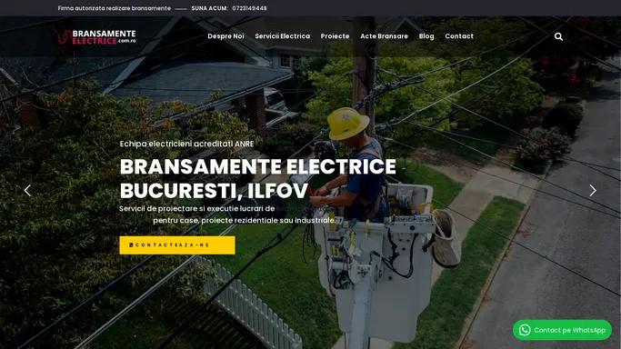 Bransamente electrice Bucuresti - Ilfov | Firma atestata ANRE