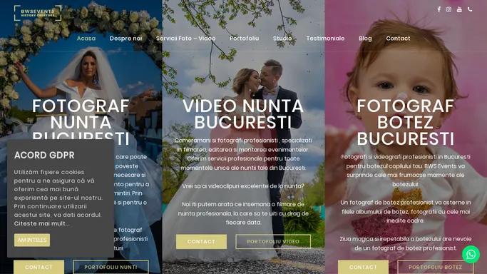 Fotograf Bucuresti, fotograf nunta, botez sau evenimente Bucuresti.