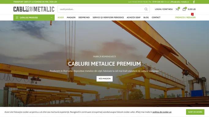 Cablu Metalic SRL - Cabluri metalice, sufe, chingi, lanturi, carlige si altele.