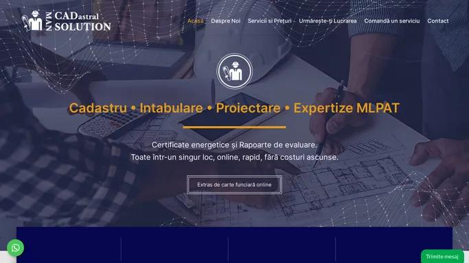 Cadastru ieftin - Cadastru si Intabulare • Proiectare • Expertize MLPAT