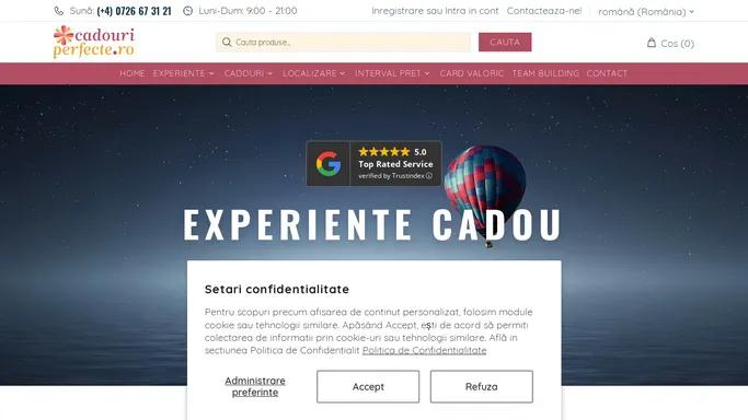 Experiente Cadou, Voucher Cadou - Magazin Cadouri Perfecte – CadouriPerfecte