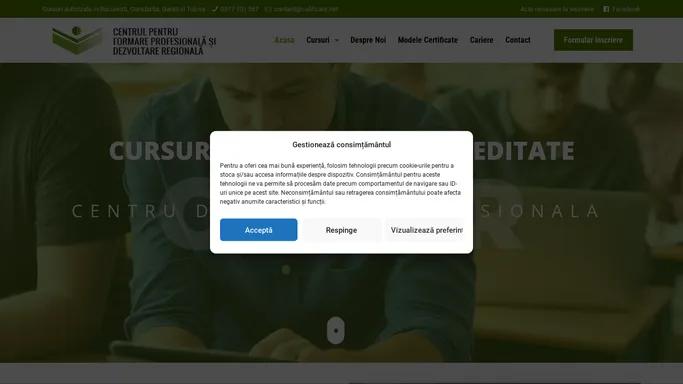 CFPDR Cursuri autorizate si acreditate de calificare, perfectionare, initiere