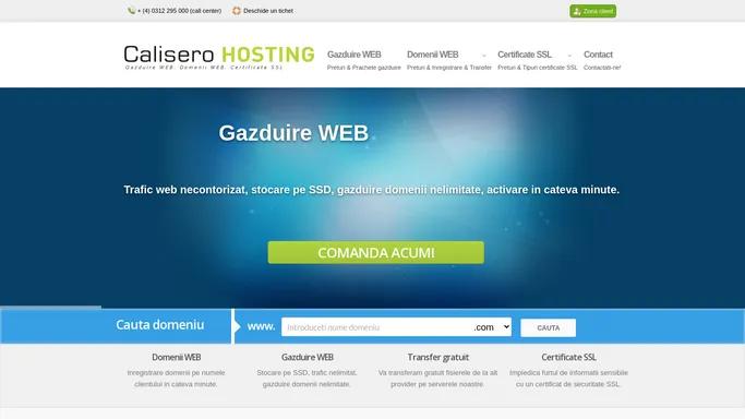 Calisero HOSTING - Gazduire, Domenii WEB, Certificate SSL | Calisero HOSTING