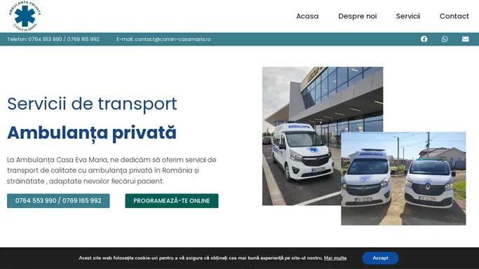 Servicii de transport Ambulanta privata| Ambulanta Eva Maria