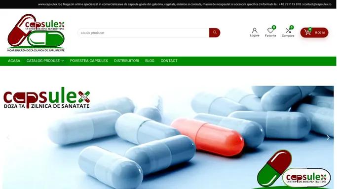 www.capsulex.ro - Furnizor de Capsule Goale Farmaceutice si accesorii diverse