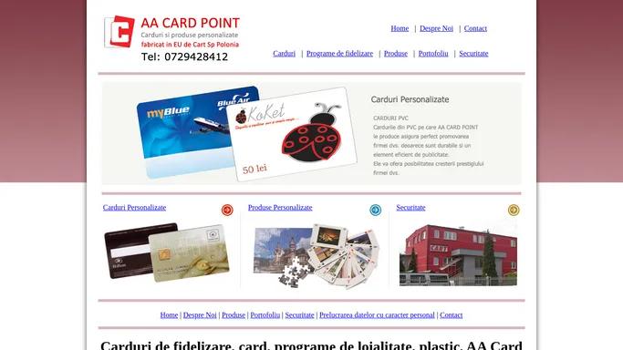 Carduri de fidelizare, card, programe de loialitate, plastic, AA Card Point