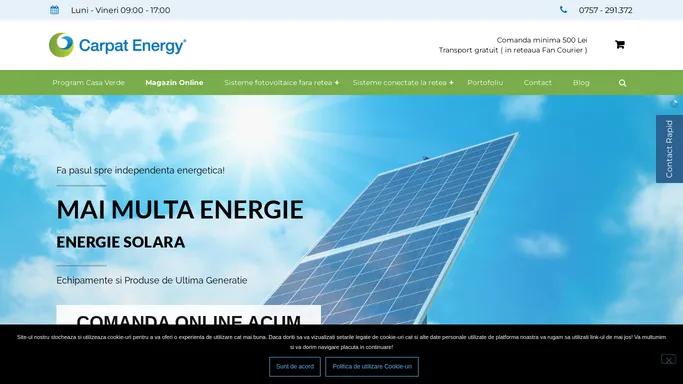 Carpat Energy | Sisteme fotovoltaice Cluj | Energie regenerabila