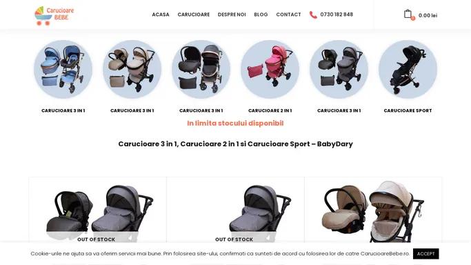 Carucioare 3 in 1, Carucioare 2 in 1 si Carucioare Sport - BabyDary