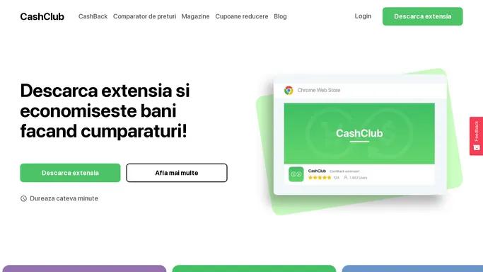 Pana la 30% cashback in peste 1000 de magazine partenere pe Cashclub.ro