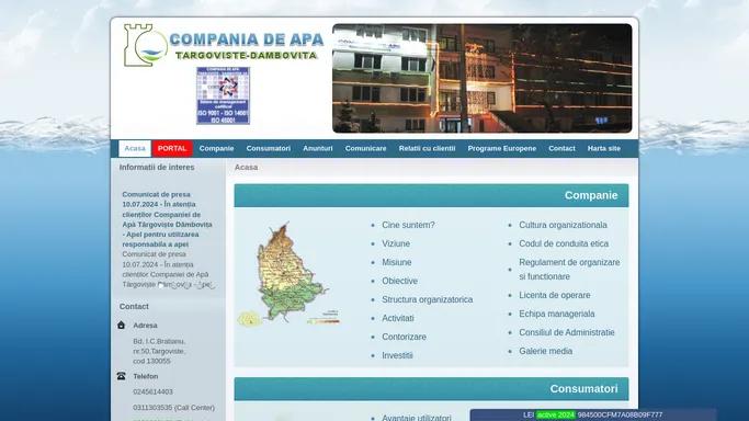 Compania de Apa Targoviste Dambovita - Site oficial