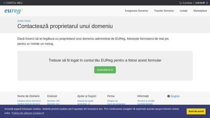 Contacteaza proprietar | EUReg.ro