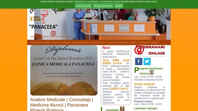 Analize Medicale | Consultatii | Medicina Muncii | Centrul Medical Panaceea Ploiesti Prahova