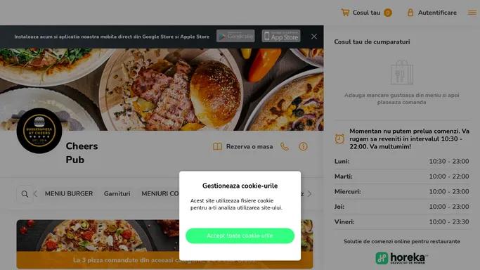 Cheers Pub - Mancaruri delicioase cu livrare acasa sau la birou