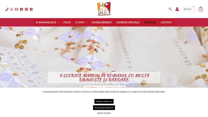 Ie romaneasca, II romanesti traditionale brodate manual - Chic Roumaine