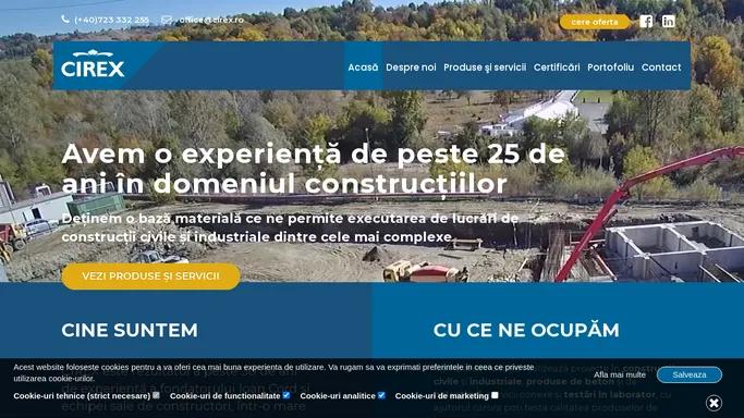 CIREX - companie de constructii : constructii civile, constructii industriale, betoane si agregate, materiale de constructii