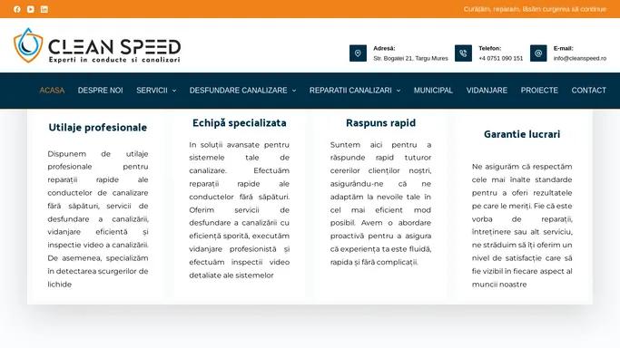 Cleanspeed.ro – Acasa - CleanSpeed.ro - Curatam, reparam, lasam curgerea sa continue