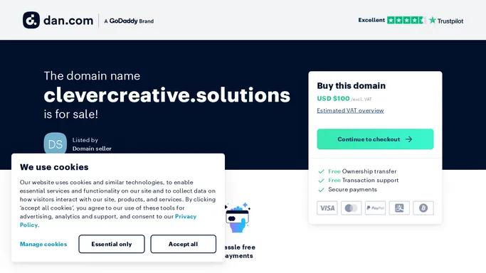 The domain name clevercreative.solutions is for sale