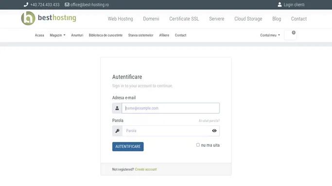 Autentificare - Best Hosting SRL