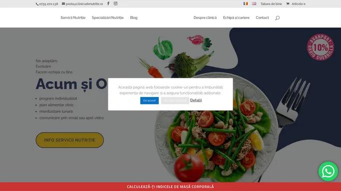 Cel mai bun Nutritionist / Nutritie Online / Dieta + meniu personalizat | Clinica de Nutritie