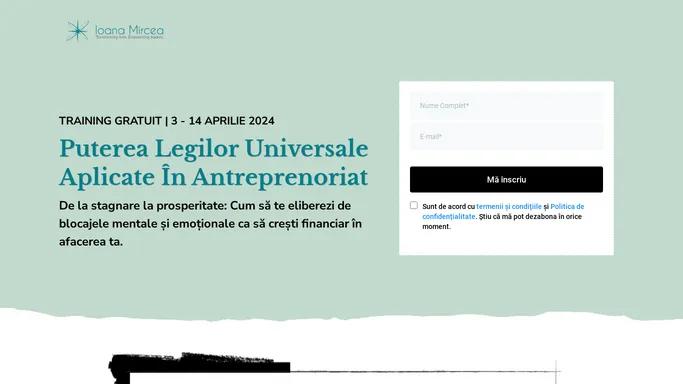 Puterea Legilor Universale aplicate in Antreprenoriat