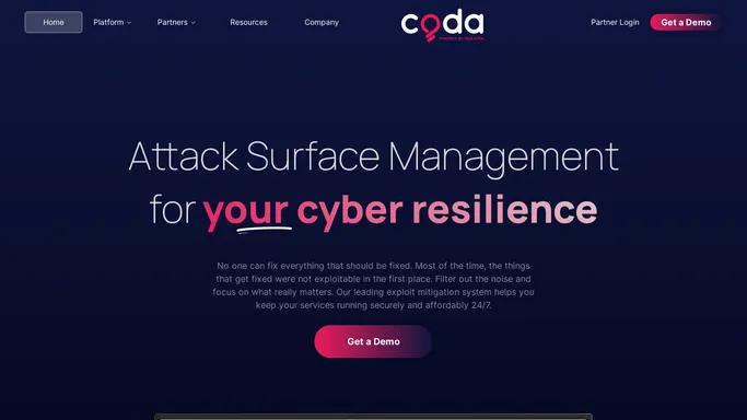 CODA Intelligence. AI-powered Exploit Mitigation.