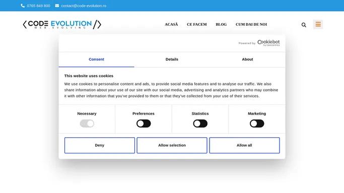 CODE EVOLUTION | Web Development, Optimizare S.E.O, PPC si SMM