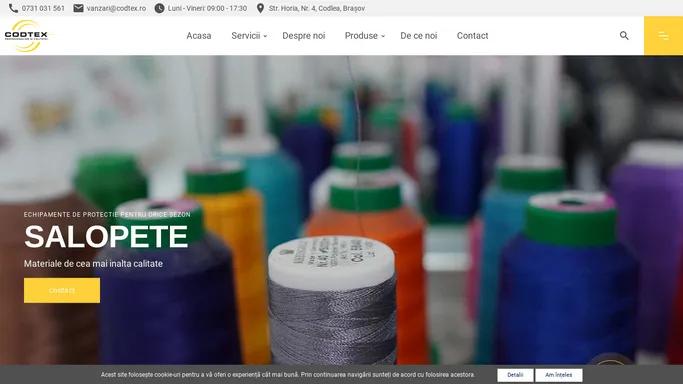 Producator de echipamente de protectie si de lucru | Brasov | Codlea | Echipamente de protectie si de lucru personalizate prin broderie: salopete vara si iarna, costume vatuite, veste, echipamente medicale, uniforme, incaltaminte, casti etc