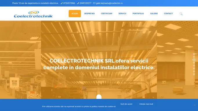 COELECTROTECHNIK servicii complete in domeniul instalatiilor electrice