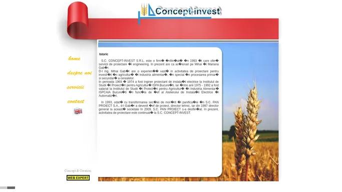 Concept - Invest SRL - proiectare mori proiectare fabrici de paine proiectare silozuri cereale proiectare fnc proiectare instalatii electrice proiectare silozuri de cereale proiectare magazii pentru depozitarea cerealelor proiectare mori de grau moale si dur proiectare mori de porumb proiectare fabrici de paine si specialitati de panificatie proiectare patiserii si cofetarii proiectare fabrici de paste fainoase proiectare fabrici de biscuiti proiectare fabrici de nutreturi combinate