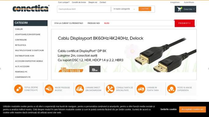 Cabluri, adaptoare, retelistica, periferice PC la Conectica.ro