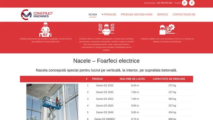 Nacele si utilaje Construct Machines #1 in siguranta, la inaltime