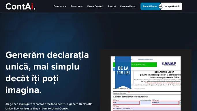 Genereaza Declaratia Unica Online - ContAi.ro