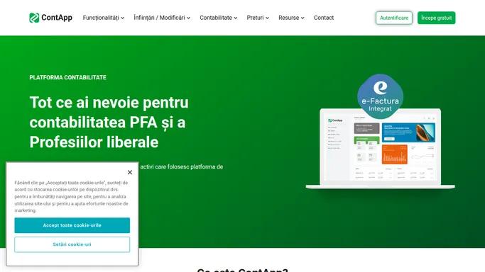 ContApp - Program de contabilitate pentru PFA si Profesii liberale