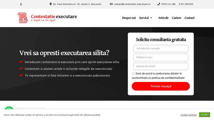 Contestatie la executarea silita, suspendare executare silita