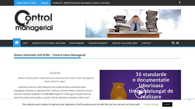 Sistem de control intern managerial cf Ordin 600/2018