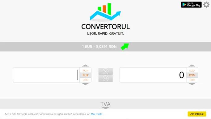 Convertor valutar instantaneu - Conversii rapide
