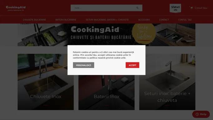 CookingAid - Chiuvete de bucatarie din inox si granit - Baterii si accesorii