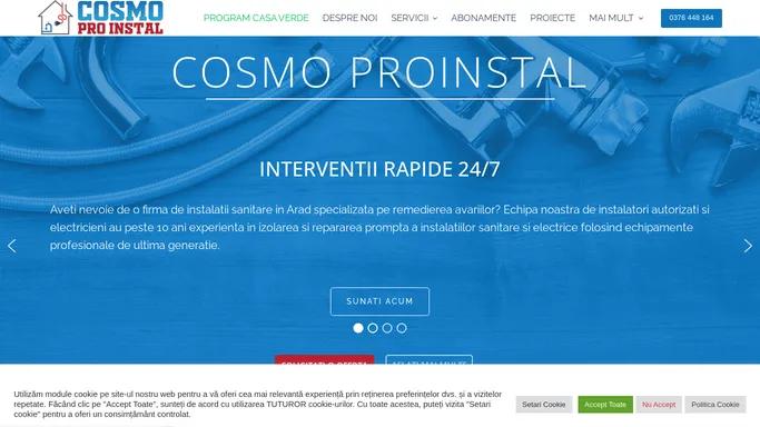 Cosmo ProInstal | instalator arad non-stop | firma instalatii sanitare | electrician arad | mentenanta arad | instalatii sanitare | instalatii electrice