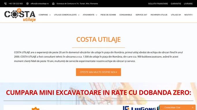 Buldoexcavatoare, Excavatoare, Incarcatoare Frontale - COSTA UTILAJE