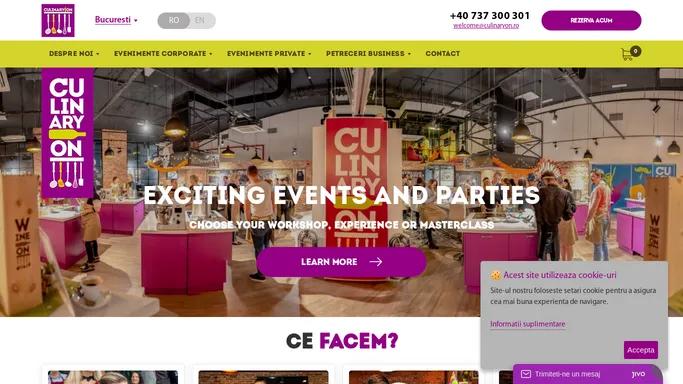 Organizare Evenimente | Workshop-uri Culinare | CulinaryOn, Bucuresti
