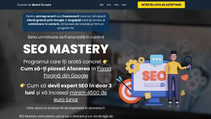 Curs SEO Mastery - Curs Online Marketing SEO si SEM, Live pe Zoom si Suport PDF. Pret Curs