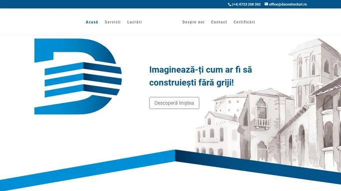 www.DacoStructuri.ro – Consultanta si dirigentie de santier pentru constructii, cu sau fara proiect. Constructor hala, centru comercial, cladire birouri, bloc de locuinte, hotel, pensiune, duplex, casa de locuit.