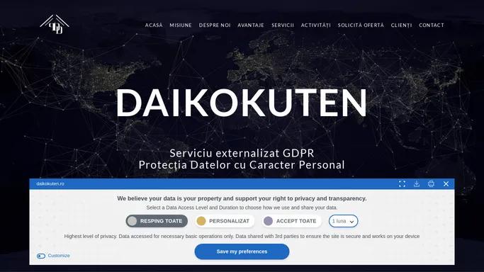 Daikokuten – Protectia datelor cu caracter personal