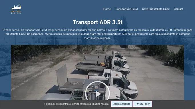 Dat Sel Company – Oferim servicii de transport ADR 3.5t. Detinem autoutilitara cu macara si autoutilitara cu lift. Distrbuim gaze imbuteliate Linde.